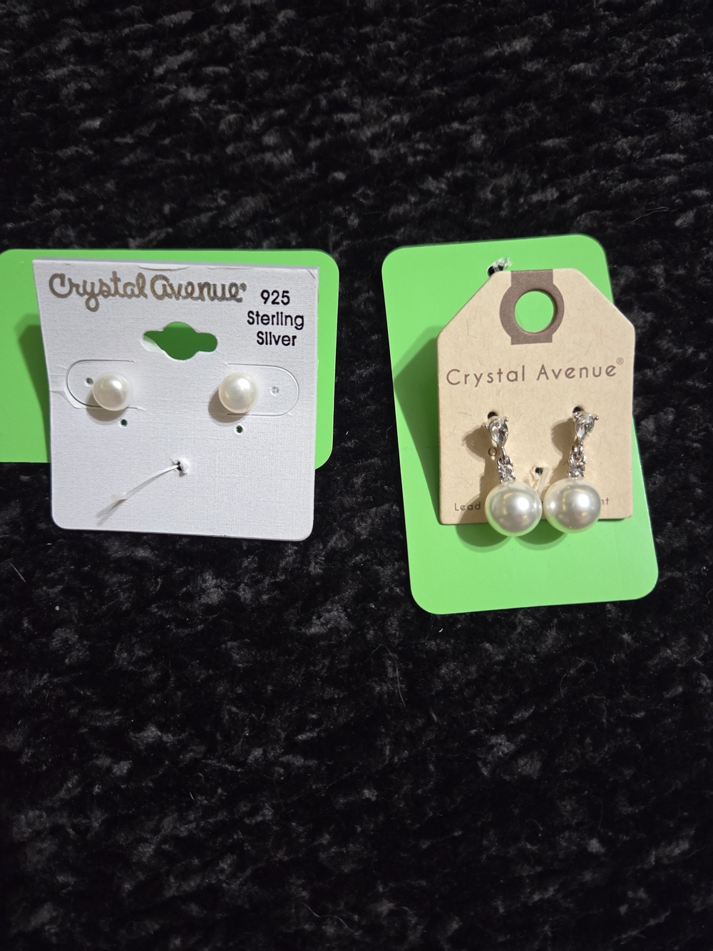 Crystal Avenue Sterling Silver Pearl Drop Earrings And Pearl Studs